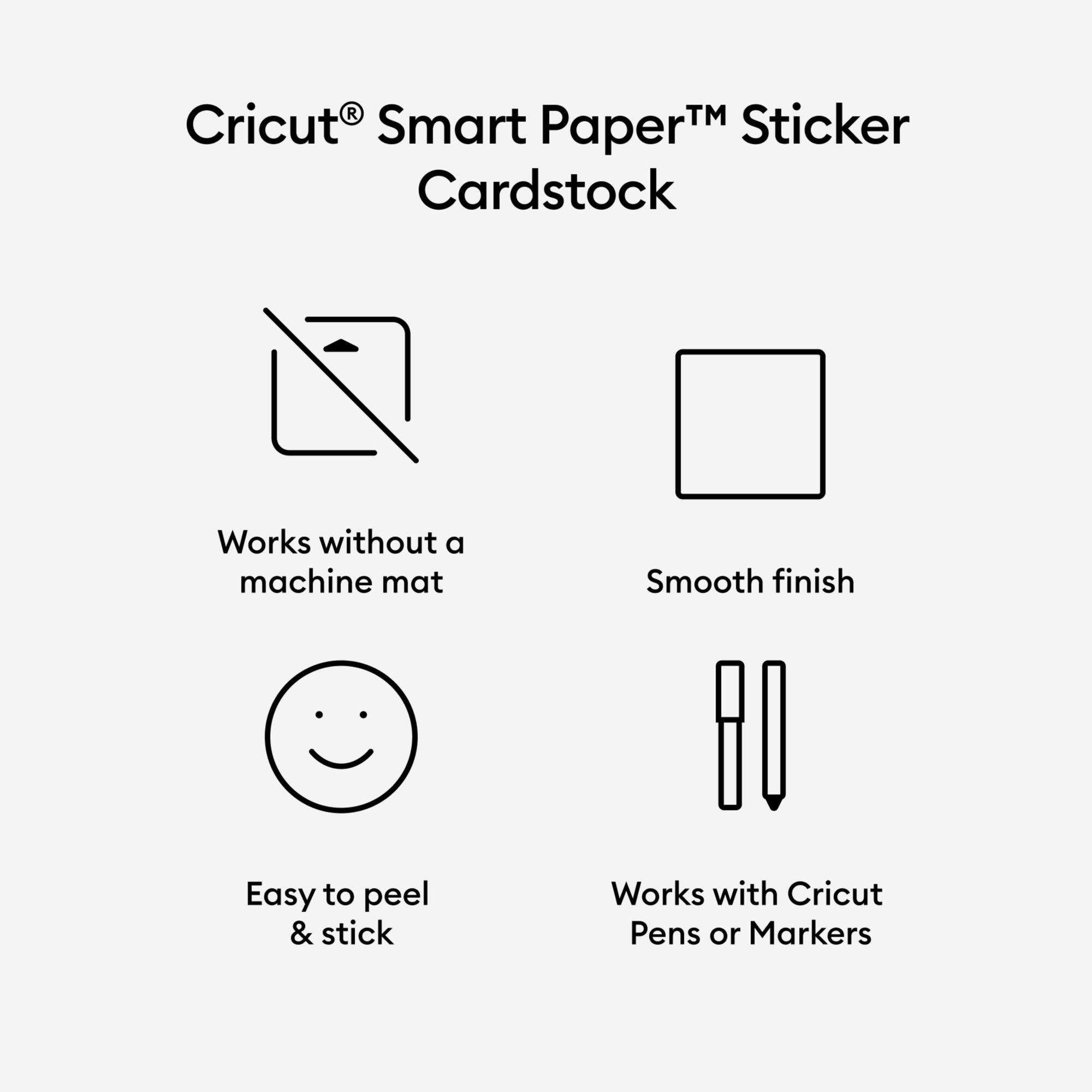 Cricut® Smart Paper™ Neutrals 13" x 25" Sticker Cardstock Sampler, 20 Sheets